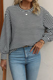 Striped Round Neck Long Sleeve Top