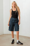 Tasha Apparel Navy Cargo Bermuda Shorts