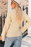 Textured Round Neck Long Sleeve Sweater