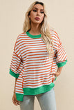 Striped Round Neck Half Sleeve T-Shirt