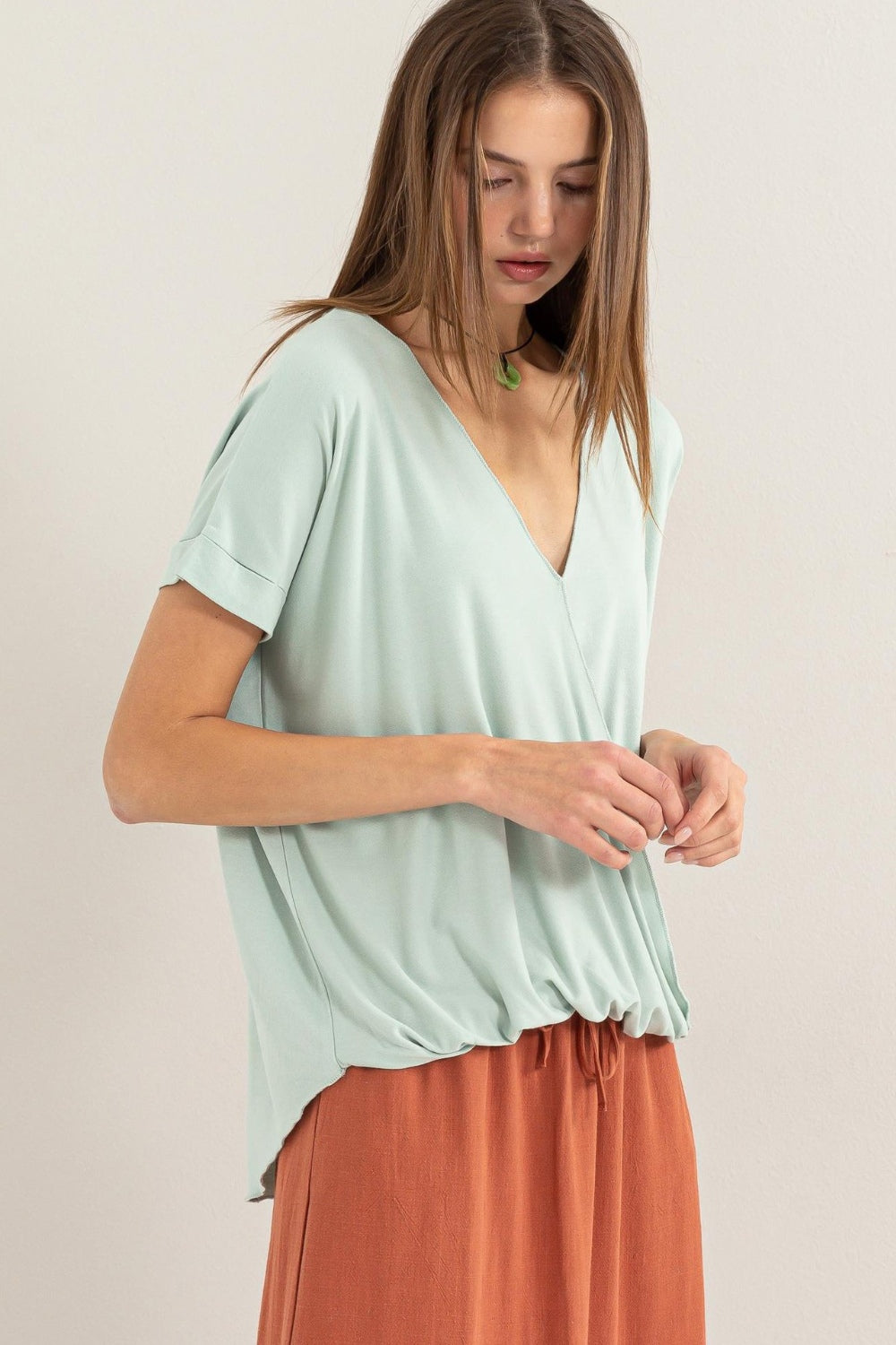 HYFVE Short Sleeve Surplice Top