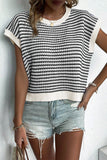 Striped Round Neck Sweater Vest