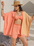 Cami, Open Front Cover Up and Shorts Set