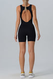 Cutout Scoop Neck Active Romper