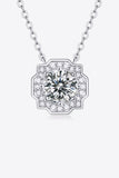 1 Carat Moissanite Flower Shape Pendant Chain Necklace