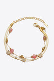 Zircon Decor Butterfly Double-Layered Bracelet