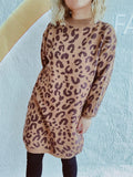 Leopard Round Neck Long Sleeve Sweater