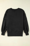 Exposed Seam Round Neck Long Sleeve Sweatshirt