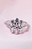 1 Carat Moissanite Flower Ring