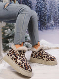 Thermal Leopard Round Toe Platform Boots