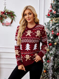 Gingerbread Round Neck Long Sleeve Sweater