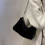 Faux Fur Removable Strap Shoulder Bag