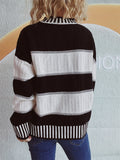 Contrast Round Neck Long Sleeve Sweater