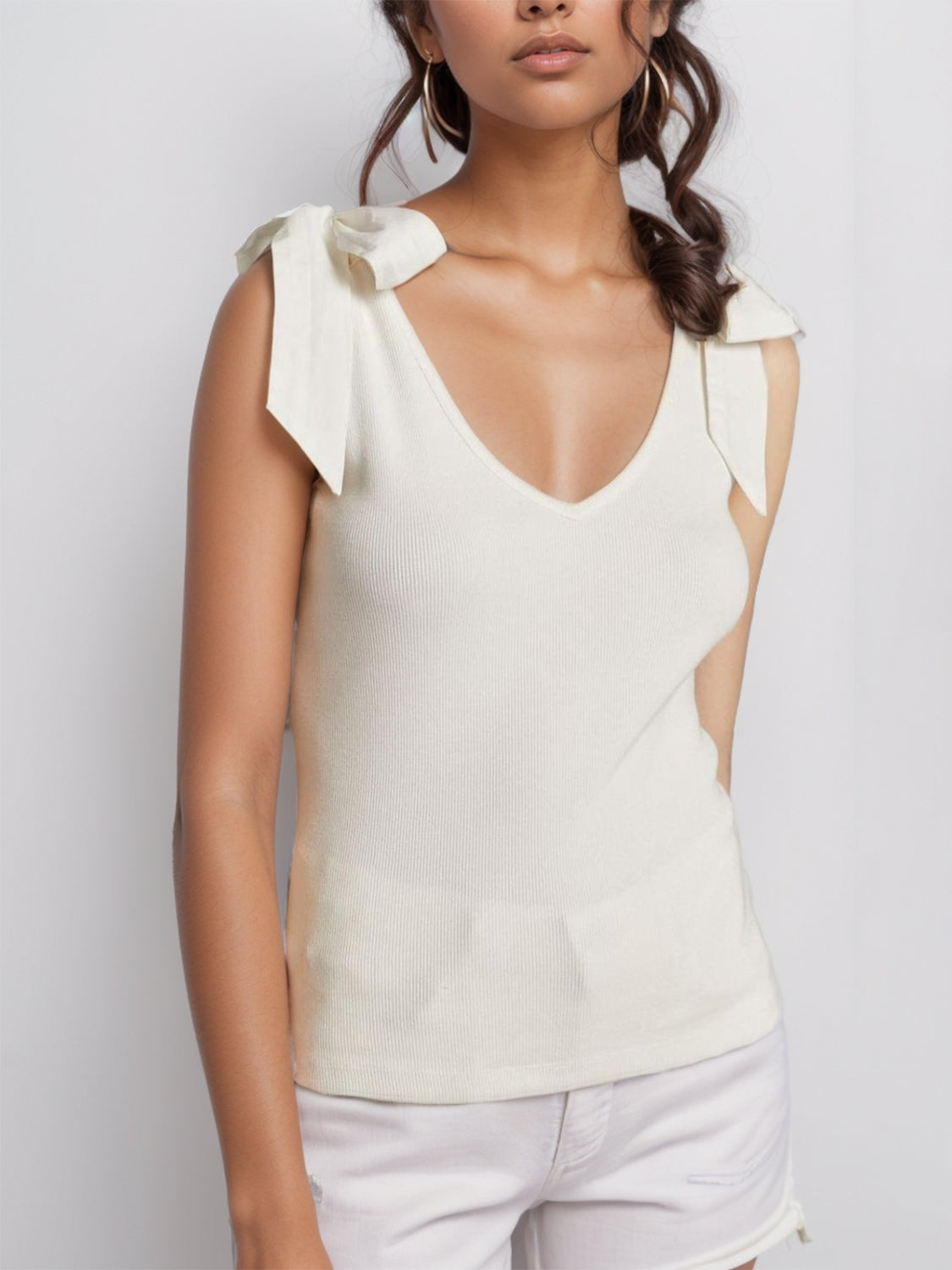 V-Neck Tie Shoulder Tank