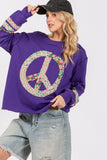 SAGE+FIG Peace Applique Patch Long Sleeve Top