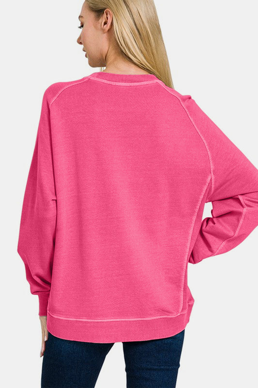 Zenana Full Size Pigment Dyed French Terry Sweatshirt