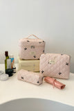 3 Piece Bow Quilted Cloth Storage Bag Set