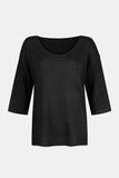 V-Neck Three-Quarter Sleeve Knit Top