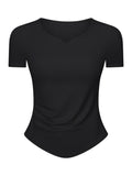 Notched Short Sleeve Active T-Shirt