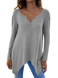 Full Size V-Neck Long Sleeve T-Shirt