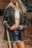 Plaid Collared Neck Button Up Jacket