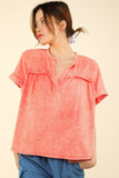 VERY J Nochted Short Sleeve Washed T-Shirt