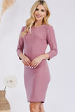 Celeste Full Size Round Neck Long Sleeve Slim Dress