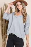 Reborn J V Neck Long Sleeve Top