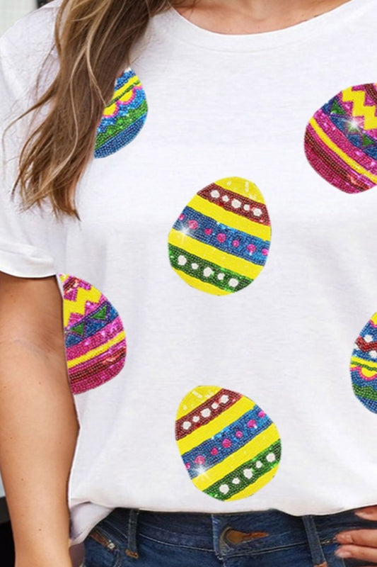 Plus Size Easter Round Neck Short Sleeve T-Shirt