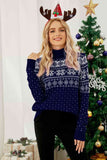 Christmas Snowflake Fair Isle Turtleneck Sweater