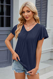 V-Neck Flutter Sleeve T-Shirt