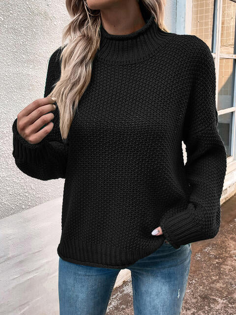 Roll Hem Drop Shoulder Sweater