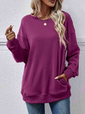 Dropped Shoulder Sweatshirt with Pockets