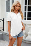 Round Neck Flounce Sleeve T-Shirt