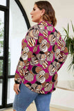 Plus Size Printed Long Sleeve Shirt