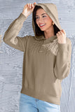 Cable Knit Long Sleeve Hooded Sweater