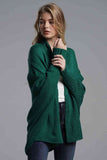 Double Take Dolman Sleeve Open Front Ribbed Trim Longline Cardigan