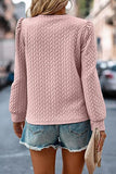 Texture Round Neck Long Sleeve Sweatshirt