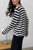 Striped Round Neck Long Sleeve Sweater