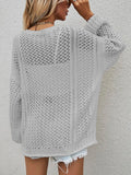 Openwork Button Front Cardigan