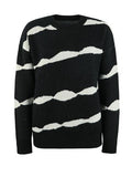 Striped Round Neck Dropped Shoulder Sweater