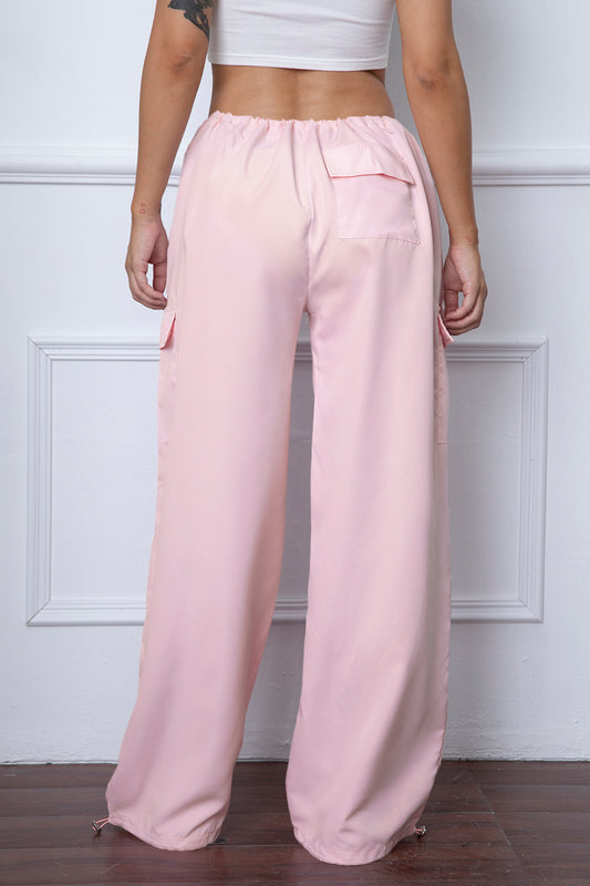 Drawstring Waist Pants with Pockets