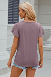 V-Neck Flutter Sleeve T-Shirt