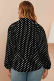 Plus Size Polka Dot Balloon Sleeve Shirt