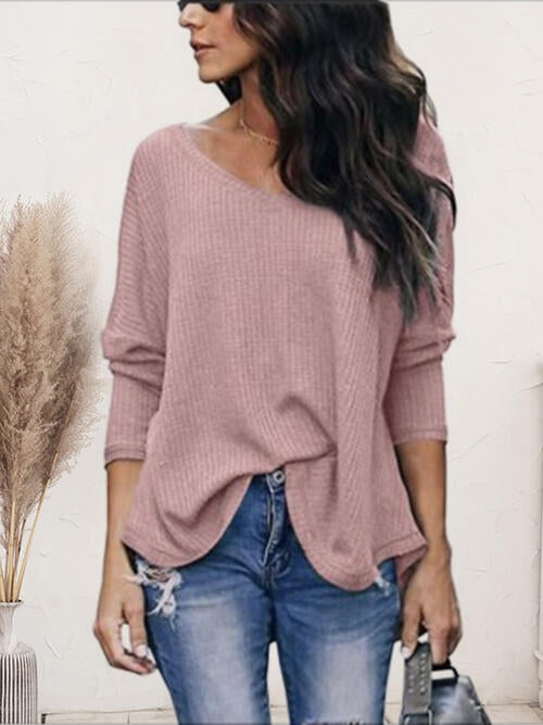 V-Neck Long Sleeve T-Shirt