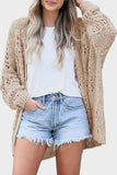 Openwork Open Front Long Sleeve Cardigan