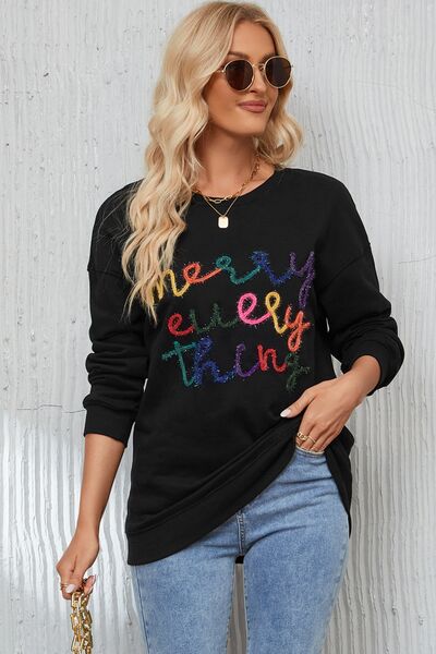 Letter Graphic Dropped Shoulder Sweatshirt