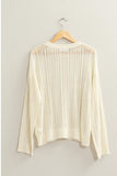 HYFVE Openwork Ribbed Trim Long Sleeve Knit Top