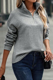 Half Zip Collared Neck Sweatshirt