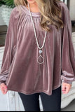 Ruched Round Neck Raglan Sleeve Blouse